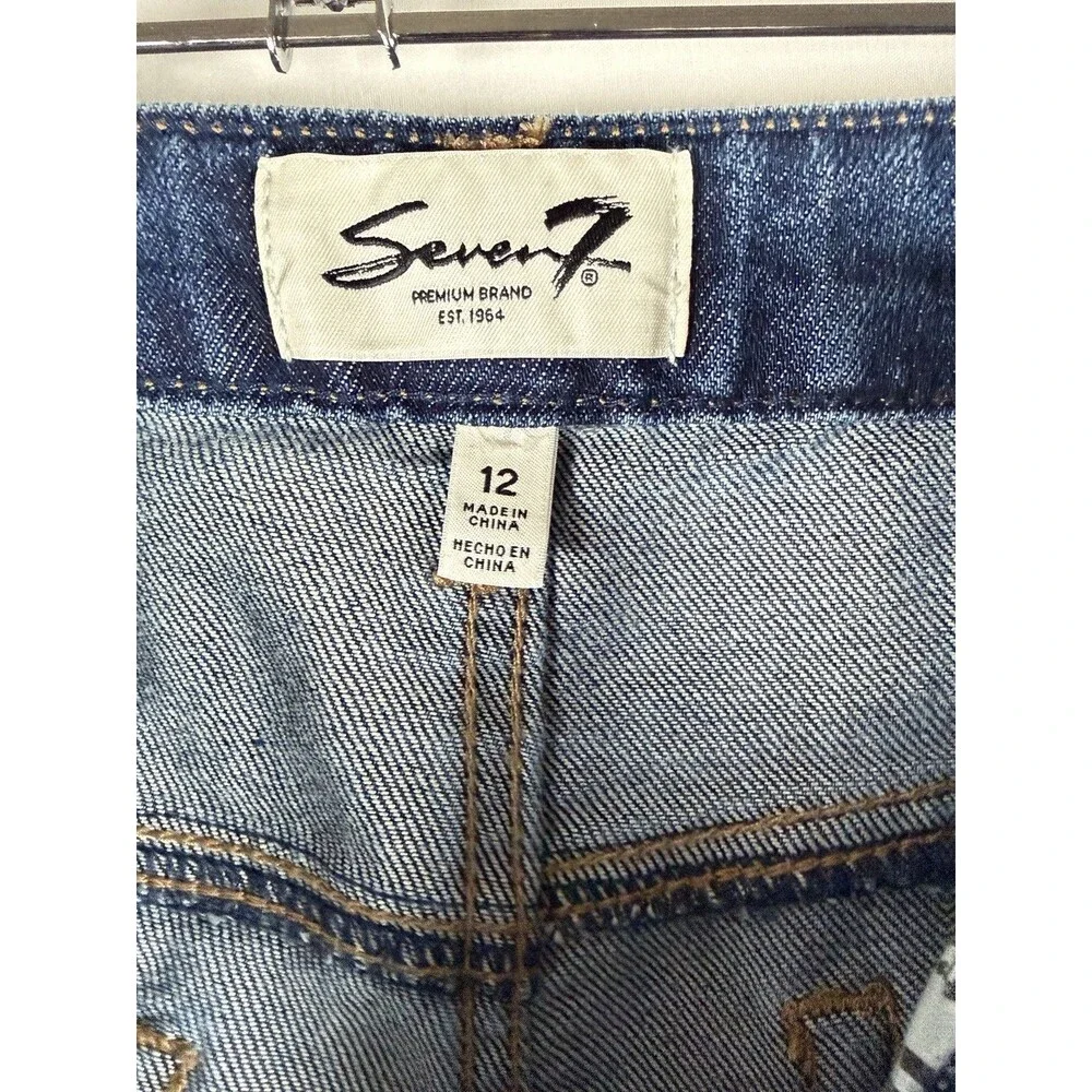 Seven7 Women's 90's Straight Jean Size 12 Dark Wash‎ Basic Minimalist NWT